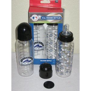 MLB Colorado Rockies Baseball Baby Feeding Bottles Two 9 oz. Major League